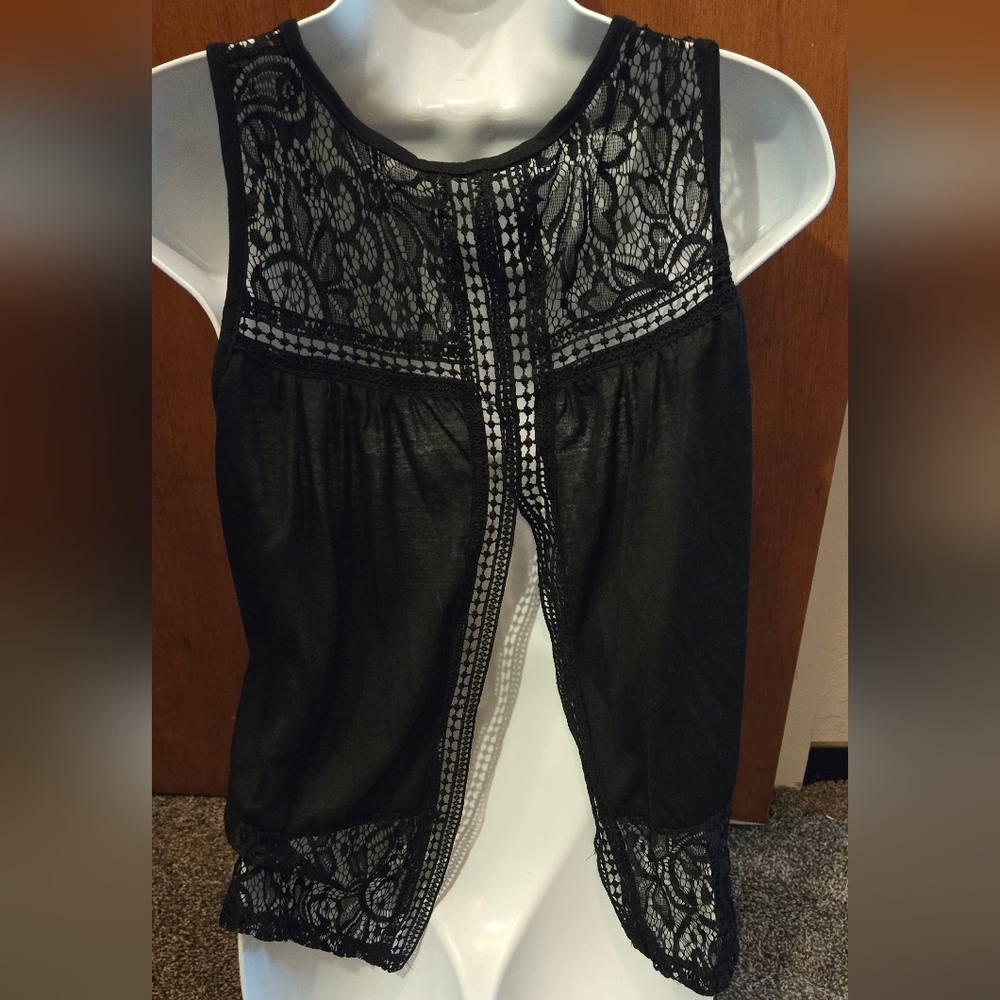 Black lace beautiful NEW tank/tunic top szM/S - Picture 4 of 6